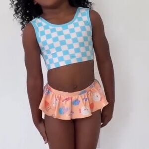 Taylor Joelle Rosie Beach 2 piece Swim suit EUC 7/8